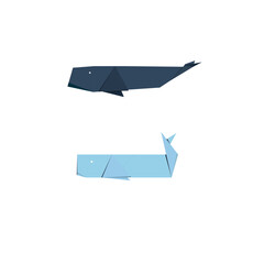Origami whale. Paper Art. vector Illustration