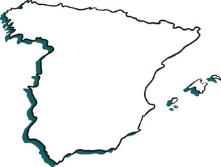 catoon hand drawn map of spain
