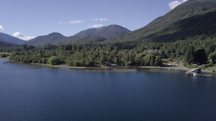 Fototapeta na wymiar Patagonian lakes, rivers and landscapes in Argentina (D-Log profile)