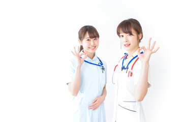 Fototapeta premium OKサインをする女性看護師