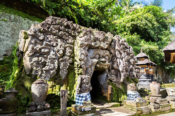 Elephant Cave (Goa Gajah temple), in Bali - obrazy, fototapety, plakaty