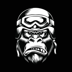 gorilla with helmet © budibubee
