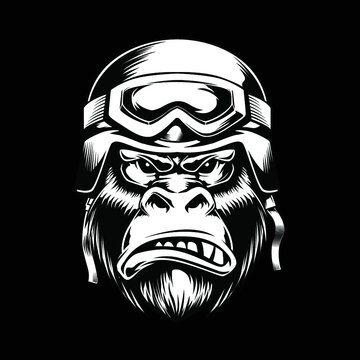 gorilla with helmet