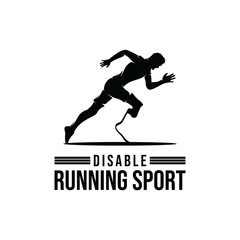 Disabilities runner sports competition logo design