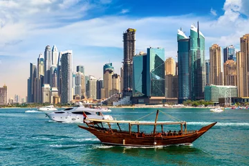 Fotobehang Dhow cruise in Dubai Marina © Sergii Figurnyi
