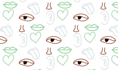 eye ,nose ,body ,mouth minimalist pattern background design vector eps.10