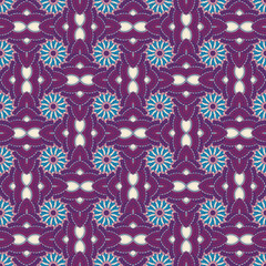 Abstract colorful seamless jacquard mosaic pattern. Design for fabric, wallpaper, paper, cover, weaving, packaging, tile, ceramics. Background for fashion textiles.