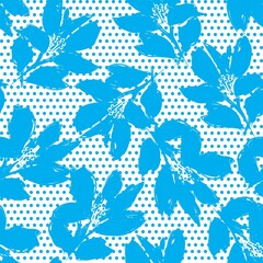 Floral Seamless Pattern with dotted textures