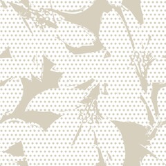 Floral Seamless Pattern with dotted textures