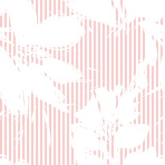 Floral Seamless Pattern with striped textures
