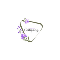 Simple Wedding Elegant Water Color Logo Flower