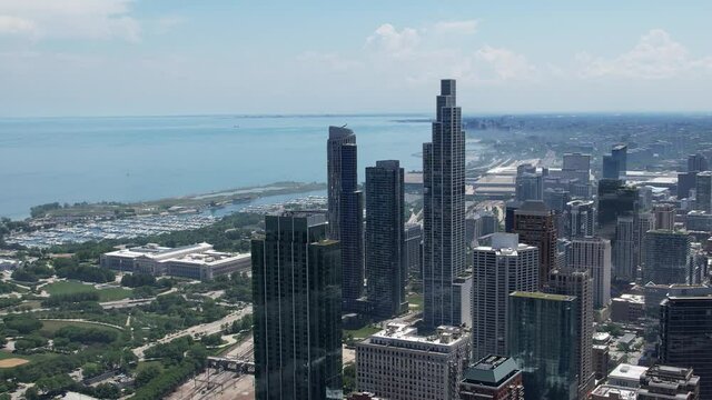 Aerial View of Chicago South Loop - USA