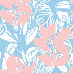 Floral Brush strokes Seamless Pattern Background