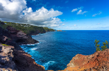 Vue sur Petite Île du piton Grand Anse, île de la Réunion 