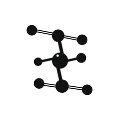 three molecules are stacked and linked by lines