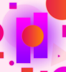 Trendy gradient shapes composition