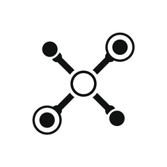 vector of several circles related lines with cross shape