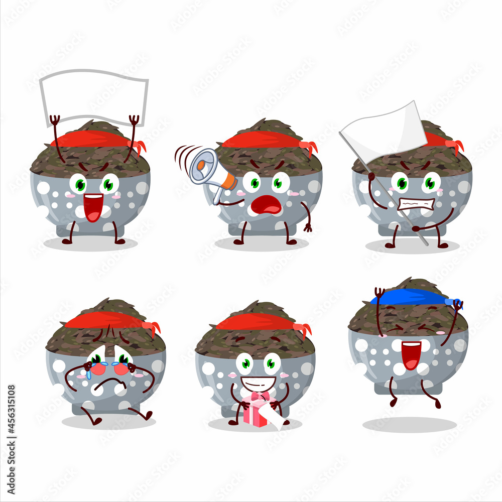 Sticker mascot design style of dark wild rice character as an attractive supporter