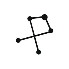 some small circles attached to the outline of the arrow