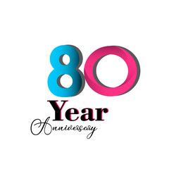 80 Year Anniversary Elegant Vector Template Design Illustration