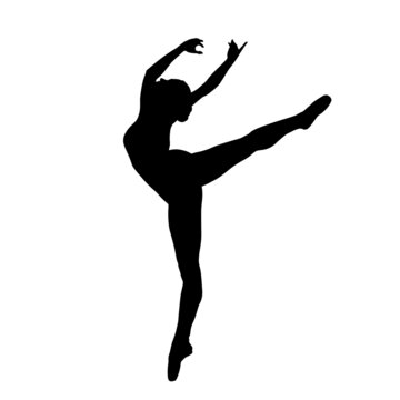 Silhouette female dancer beauty ballerina girl. symbol sign icon. Vector illustration