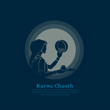 abstract vector illustration of karwa chauth.