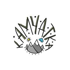 Obraz premium Kamchatka logo, Russian Far East. Sketch for your design