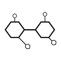 Fototapeta premium two hexagons connected by a line