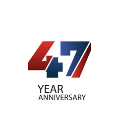 47 th anniversary event party. Vector illustration. numbers template for Celebrating.