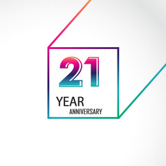 21 th anniversary event party. Vector illustration. numbers template for Celebrating.