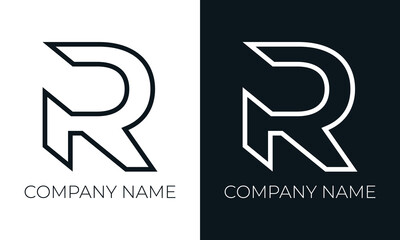 Initial letter r logo vector design template. Creative modern trendy r typography and black colors.