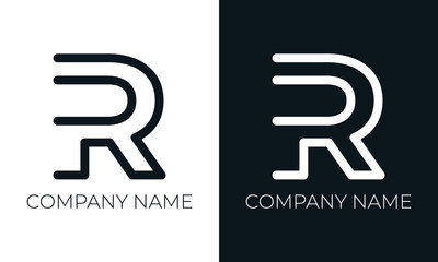 Initial letter r logo vector design template. Creative modern trendy r typography and black colors.