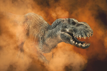 Tyrannosaurus T-rex ,dinosaur on white background - obrazy, fototapety, plakaty