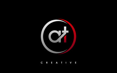 AT Letter Initial Logo Design Template Vector Illustration
