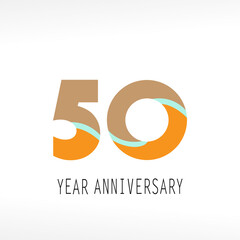 50 Year Anniversary Elegant Vector Template Design Illustration