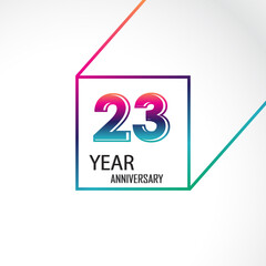 23 th anniversary event party. Vector illustration. numbers template for Celebrating.
