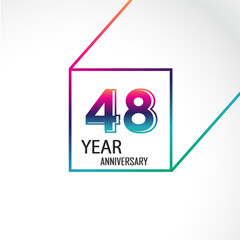 48 th anniversary event party. Vector illustration. numbers template for Celebrating.