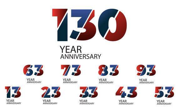 Year Anniversary Set Elegant Vector Template Design Illustration