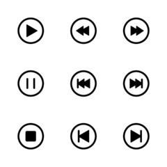 Simple UI Button Icons Set in EPS 10