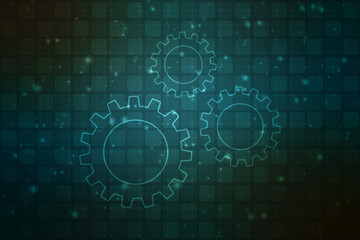 Gear technology background, Digital Abstract technology background, futuristic background, cyberspace Concept
