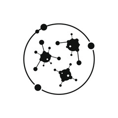 three kinds of molecules in a circle