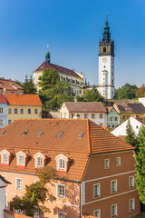 Tower of the historic cathedral in the center of Litomerice