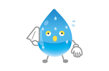 かわいい水のキャラクターのベクターイラスト 怒るポーズ Wall Mural Studio Uguisu かわいい水のキャラクターのベクターイラスト 怒るポーズ Wall Mural Studio Uguisu