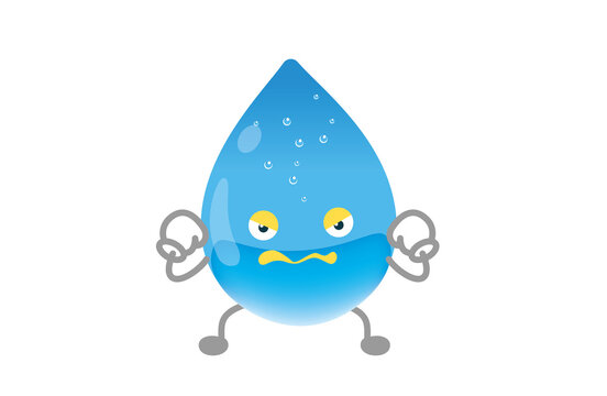 recommend clip art: かわいい水のキャラクターのベクターイラスト（耐えるポーズ）