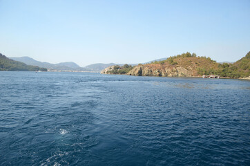 Fototapeta premium The coast of Mediterranean sea on the Turkish Riviera
