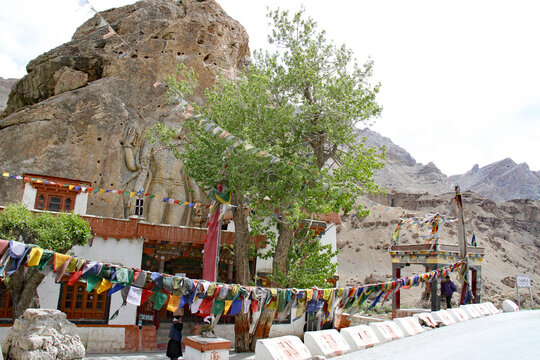 mulbekh chamba buddha statue in mulbekh monastery ladakh India