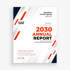 modern company annual report business red template