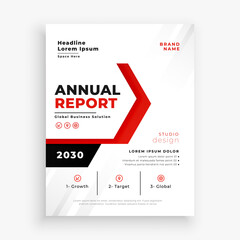 stylish red annual report business brochure template