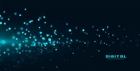 blue particles in flowing motion background