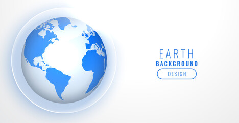 realistic blue earth on white background